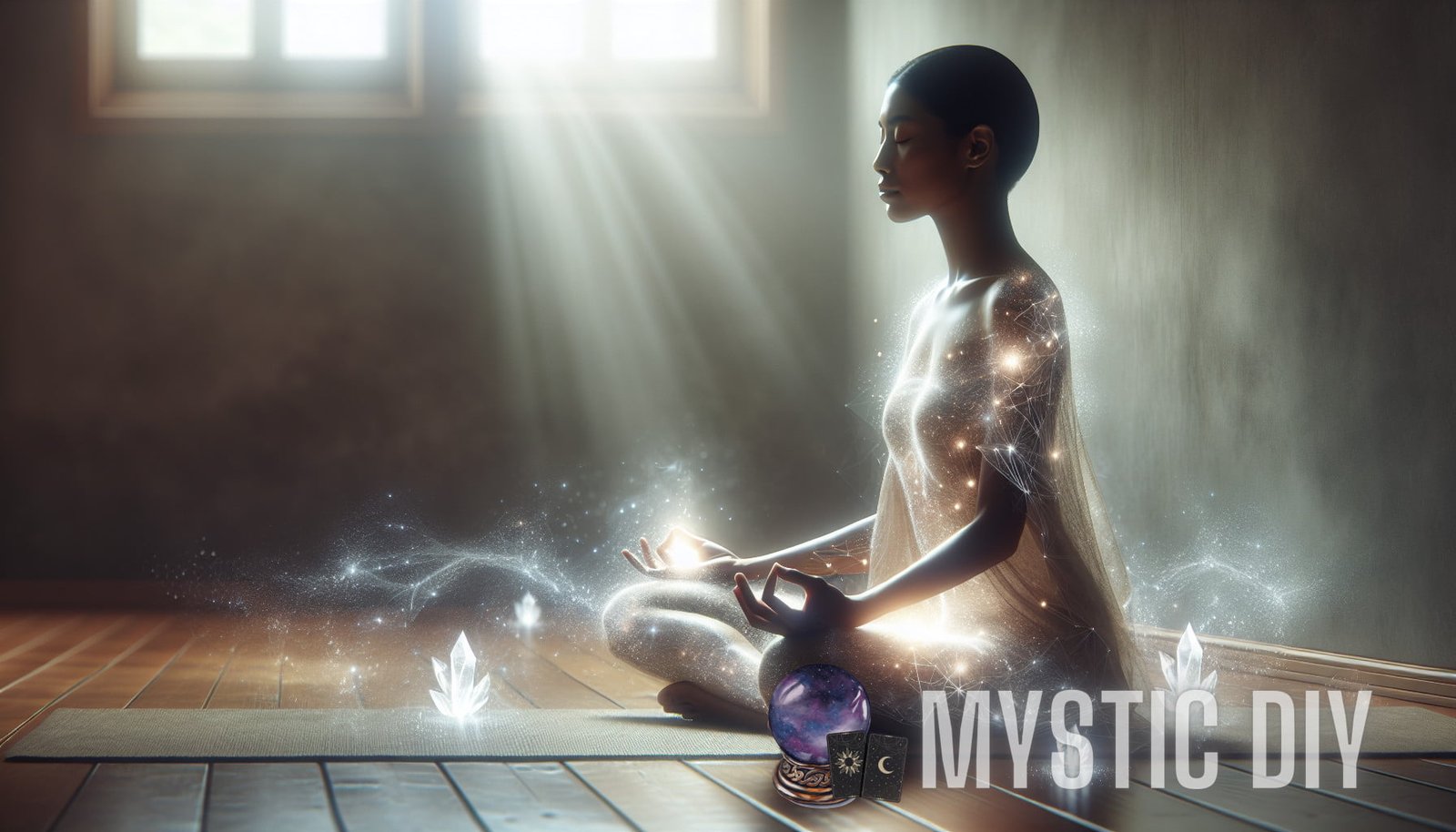 Illustration for section: Meditation: Before beginning a scrying session, it is important to relax the mind and enter a medita - crystal gazing